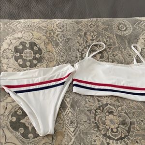 L Space Bitsy Cut Bikini red white and blue